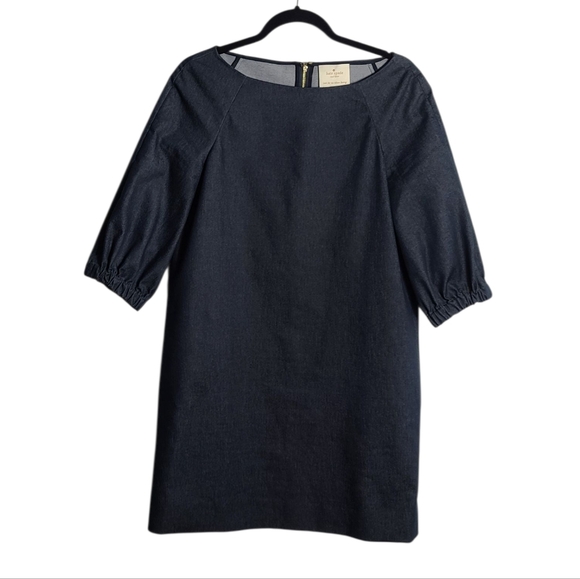 KATE SPADE New York Navy Denim 3/4 Sleeve Shift Dress Size 6 - Picture 1 of 15